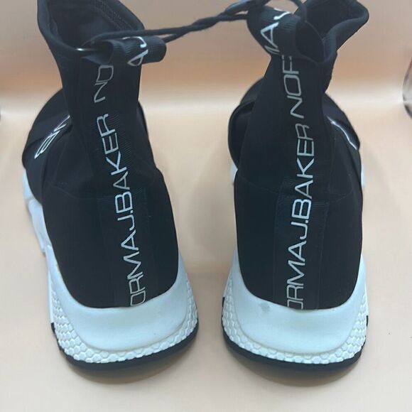 Norma J Baker Women's 40 Pull On Sock Sneakers Black White Chunky Streetwear New - Picture 4 of 14